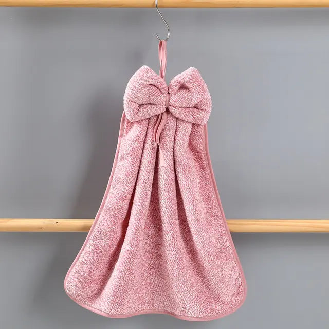 Microfiber Soft Quick Dry Cleaning Bowknot Hand Towels Rieworkes