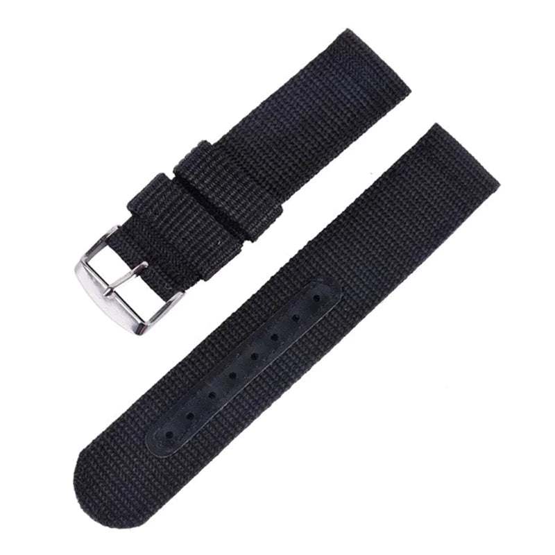 18mm 20mm 22mm 24mm Military Canvas Nylon Wrist Watch Band Strap Bracelet Sport Rieworkes