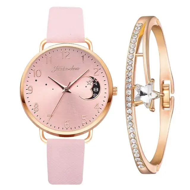Moon Numbers Bracelet Watches Set Rieworkes