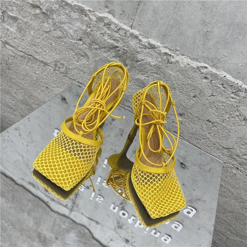 Netted Tie Up Heels Rieworkes