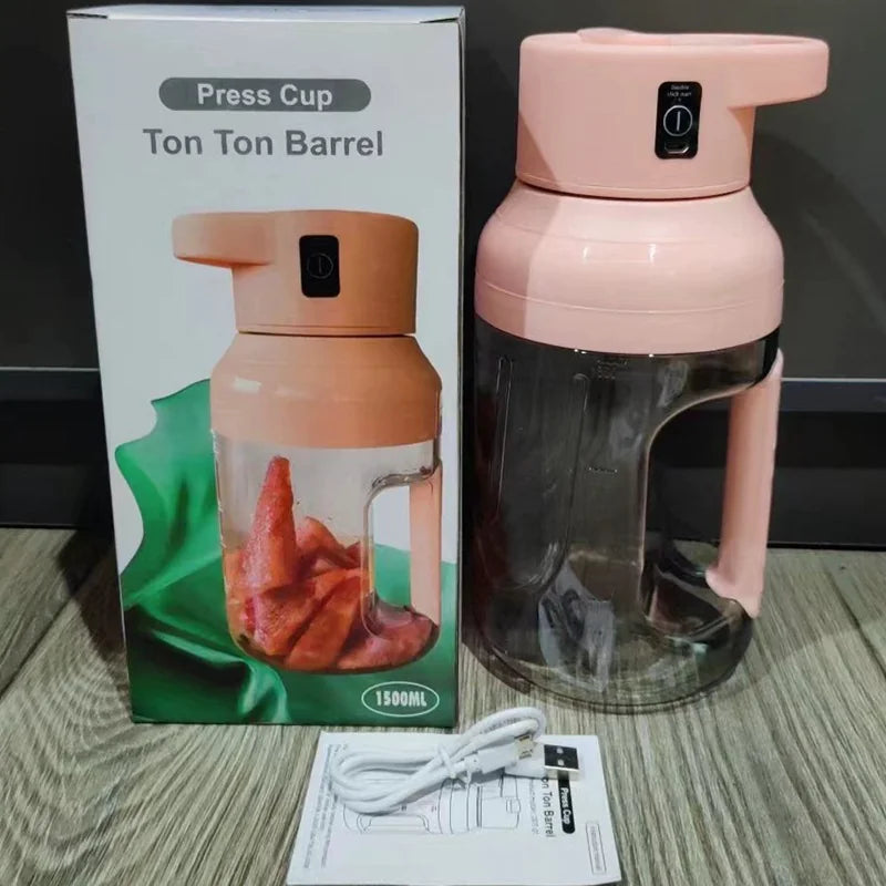 Electric Juicer Portable Large Capacity 1500ml Juice USB Rechargeable Rieworkes