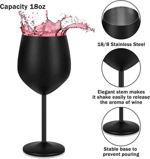 Stainless Steel Wine Glasses with Black Plating Rieworkes
