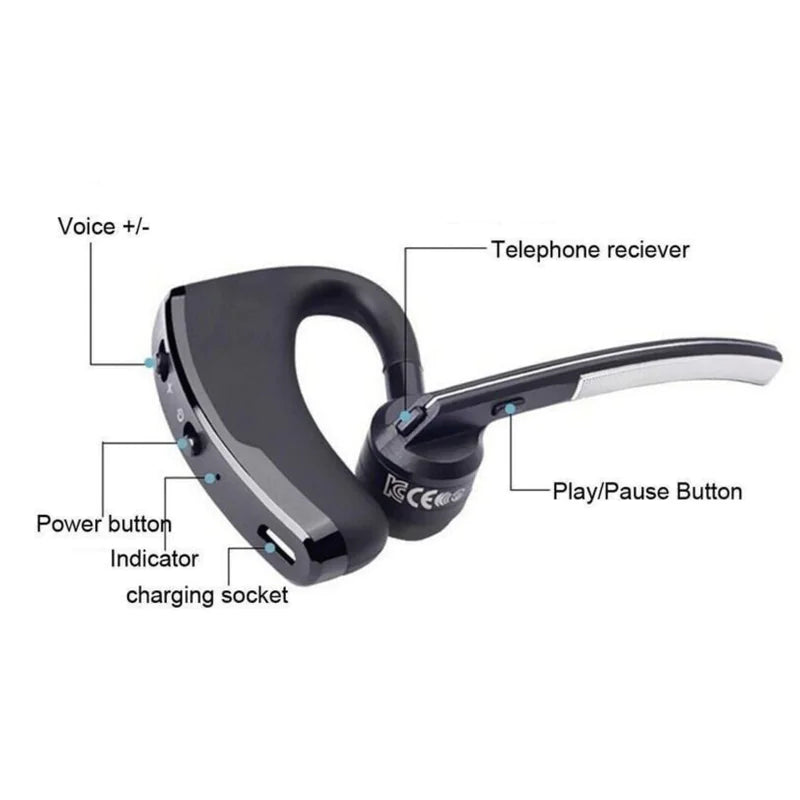 Bluetooth Earpiece Wireless Headset Noise Cancelling Headphones Driver Trucker Rieworkes