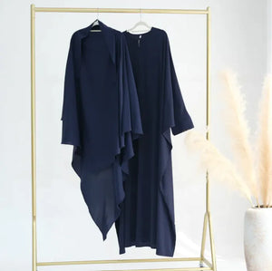 Crew-neck Batwing Sleeve Robe Mimarta