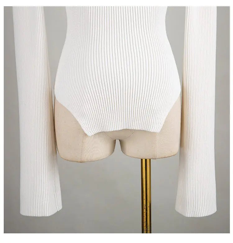 Ribbed Sweetheart Long Sleeve Top Rieworkes