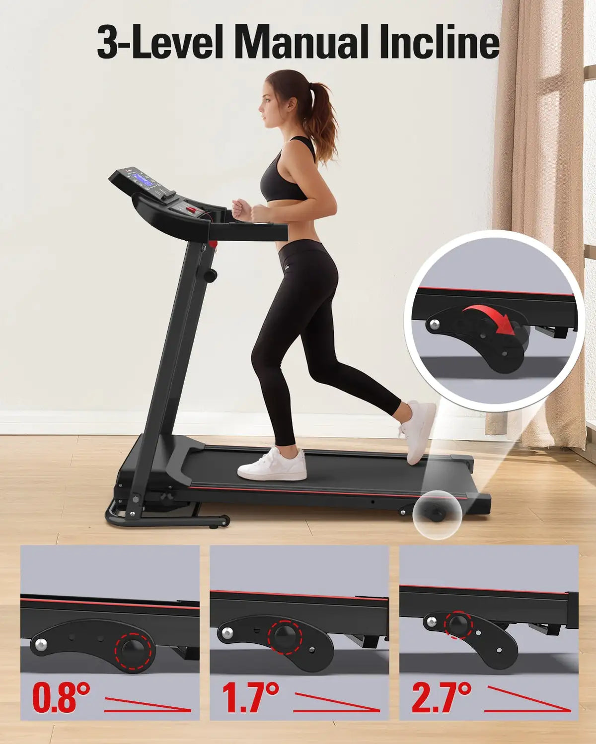 Foldable Treadmill Fitness Walking Machine Rieworkes