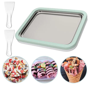 Rolled Ice Cream Maker Instant Ice Cream Machine Instant Cold Plate for Diy Ice Cream Fruit Frozen Yogurt (Green) Mimarta