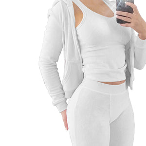 HR8235 Women's Autumn Winter Hooded Vest Set Mimarta
