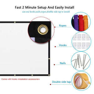 Portable Projector Curtain For Home Cinema & Office Rieworkes