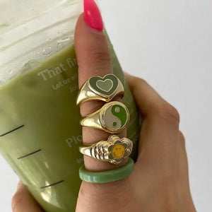 Vintage Embrace Hands Rings Set Rieworkes