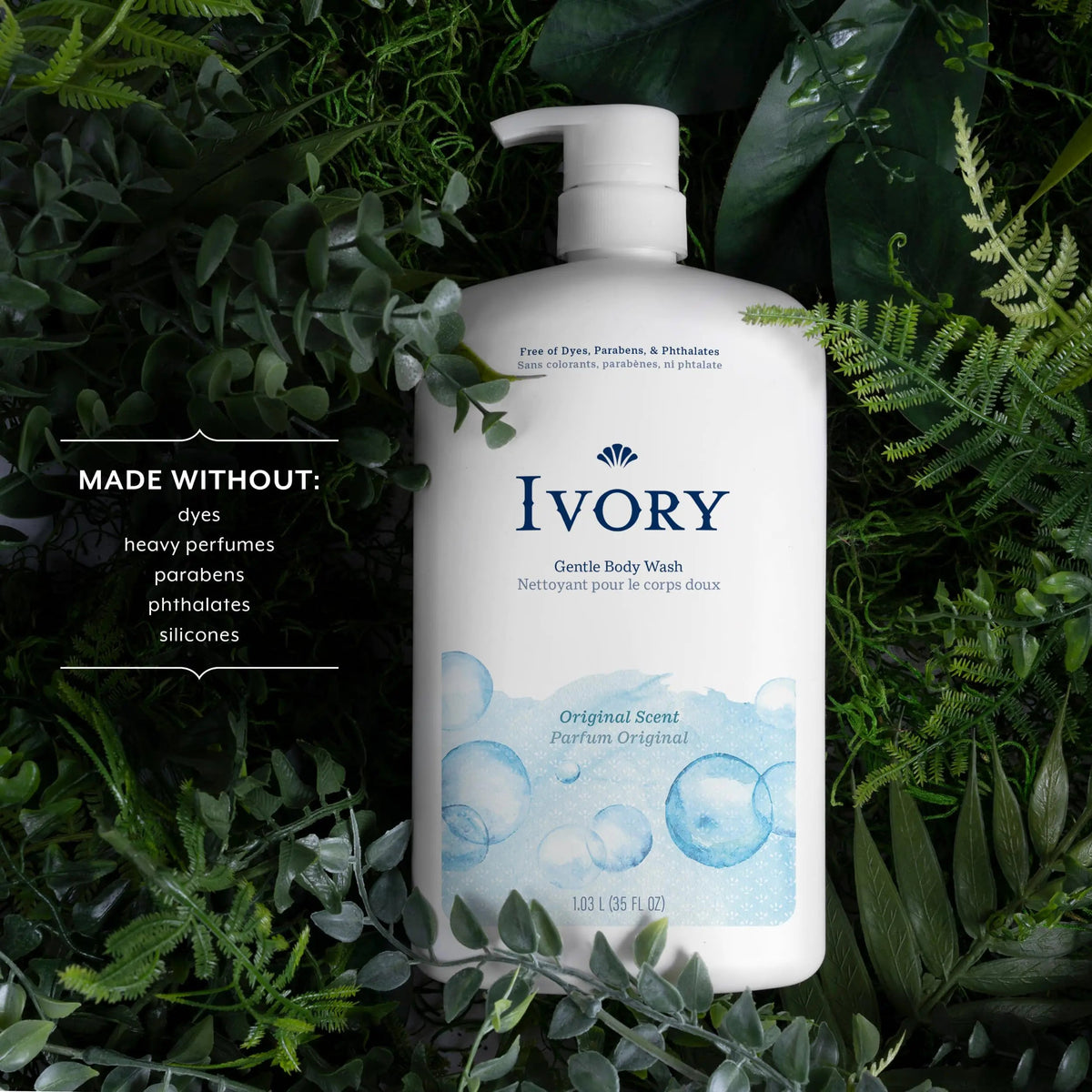 Ivory Gentle Body Wash, Designed for the Whole Family, Free of Dyes Heavy Perfumes Parabens Phthalates & Silicones, Original Scent, 35 oz 35 Fl Oz (Pack of 1) Rieworkes