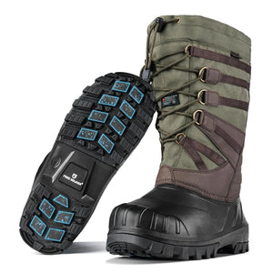 FREE SOLDIER Snow Boots for Men Waterproof Anti-slip 3M Lining Lightweight Tall Outdoor Warm Winter Work Boots (Green 10) Mimarta