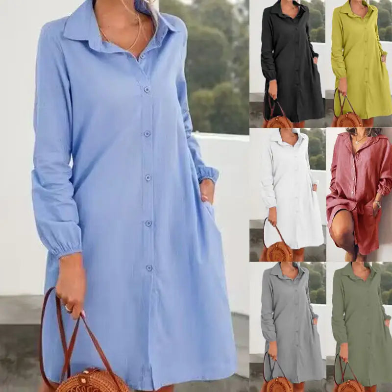 Long Sleeve Solid Color Cardigan and Skirt Set for Women Mimarta