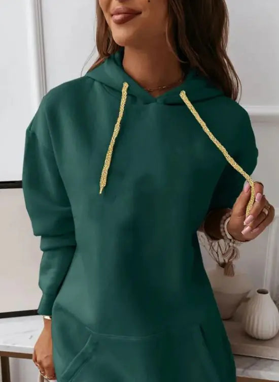 Women's Solid Color Casual Sports Hoodie Sweater Rieworkes
