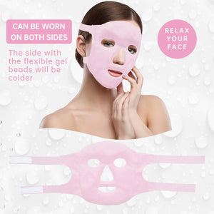 Face Eye Mask Ice Pack for Reducing Puffiness, Bags Under Eyes, Puffy Dark Circles, Migraine,Hot/Cold Pack with Soft Plush Backing (Pink #19) Pink #19 Rieworkes