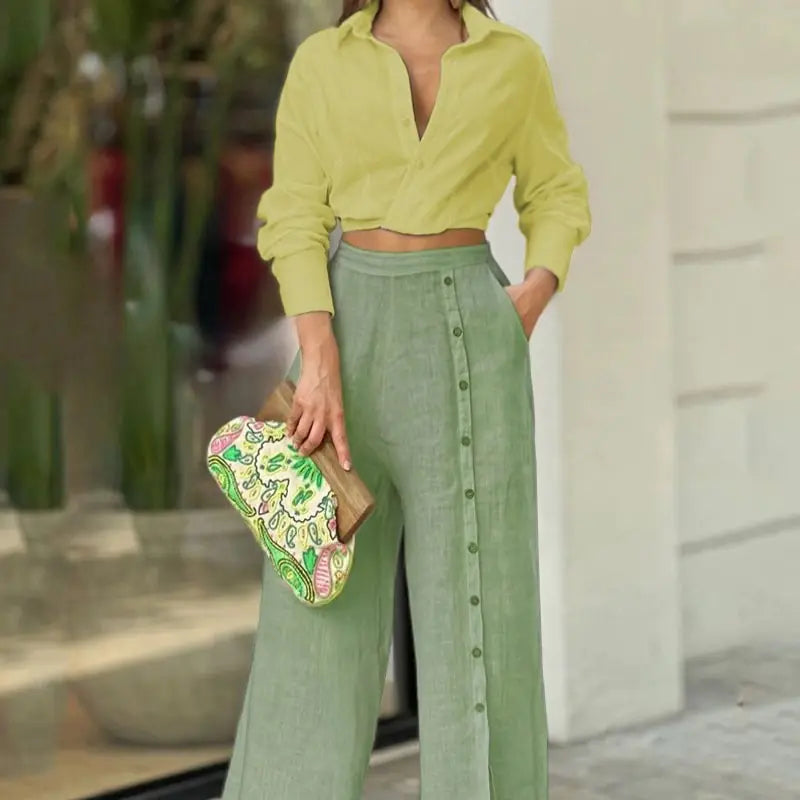 2022 Women's Casual Two-Piece Set: Shirt and Pants Mimarta