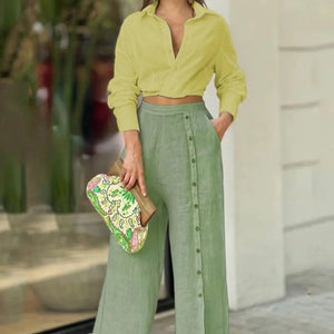 2022 Women's Casual Two-Piece Set: Shirt and Pants Mimarta