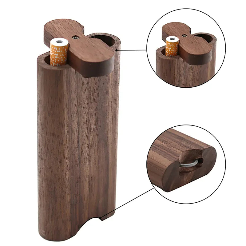 Wooden Dugout Pipe Self Cleaning Metal Bat Poker Smoking Pipe One Hitter Kit US Rieworkes