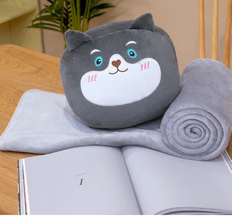 Winter Comfort: Pillow and Stuffed Toy Blanket Set Mimarta