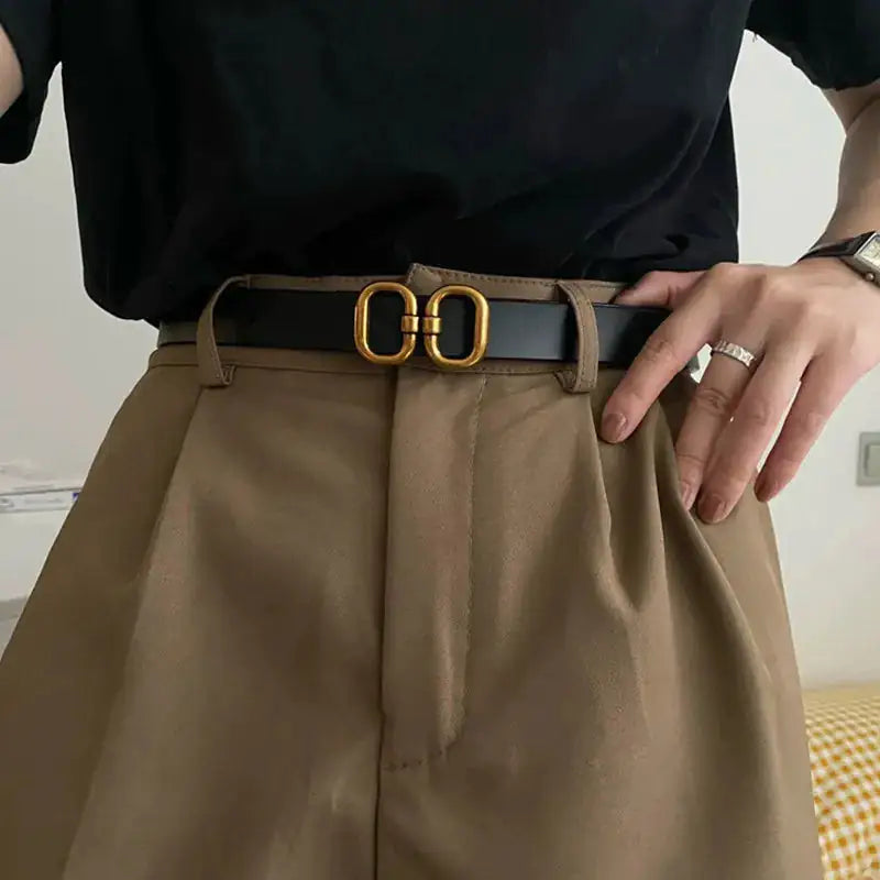 Elegant Leather Designer Belt for Women Rieworkes