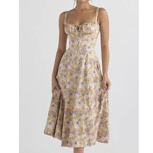Elegant Floral Sleeveless Maxi Dress Rieworkes