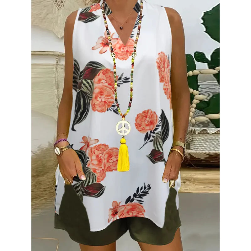 Women's Casual And Comfortable Sleeveless Two-piece Set Mimarta