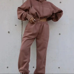 Women Warm Hoodie and Pants Set Rieworkes