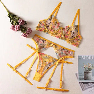 Transparent Bra Floral Embroidery Underwear Rieworkes