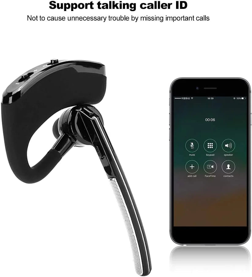 Bluetooth Earpiece Wireless Headset Noise Cancelling Headphones Driver Trucker Rieworkes
