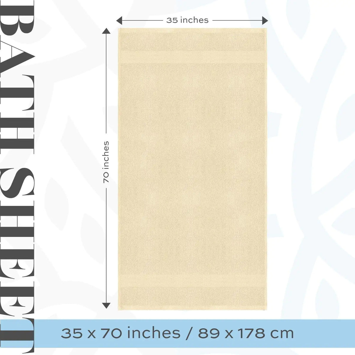 Luxury Soft Beige Bath Sheet Towels 2 Pack Extra Large 35x70 inch 650 GSM Rieworkes