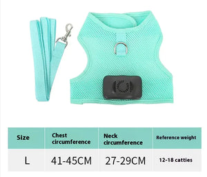 Pets Dog Vest Chest Strap Harness Air Conditioner Cooling And Breathable With Air Conditioner Pet Products Rieworkes