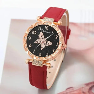 Luxury Rhinestone Butterfly Watch Set Rieworkes