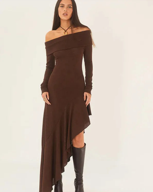Long Sleeve Ruffled Long Dress Rieworkes