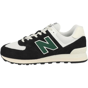 New Balance Unisex 574 V2 Varsity Suede Sneaker Black/White/Marsh Green 4.5 US Men Mimarta