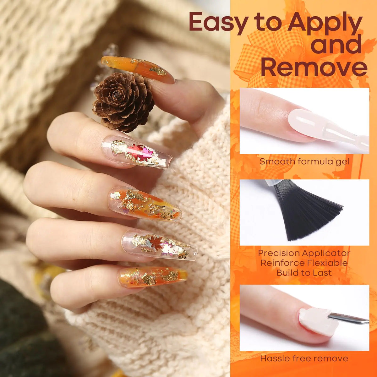 modelones Gel Nail Polish Set- 6 Colors Thanksgiving Day Orange Yellow Nail Polish Color Changing Gel Polish Kit Gray Black Nail Gel Kit Soak Off LED Nail Art Gifts DIY Salon Home A2 Thanksgiving Rieworkes