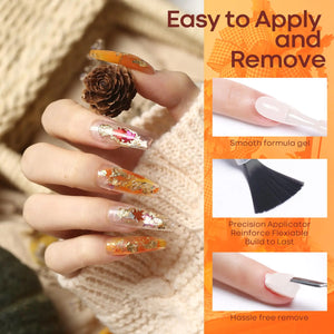 modelones Gel Nail Polish Set- 6 Colors Thanksgiving Day Orange Yellow Nail Polish Color Changing Gel Polish Kit Gray Black Nail Gel Kit Soak Off LED Nail Art Gifts DIY Salon Home A2 Thanksgiving Rieworkes
