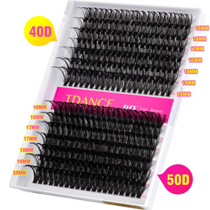 TDANCE Lash Clusters DIY Eyelash Extensions 280 Pcs 40D+50D Cluster Lashes C D Curl Individual Lashes Cluster Reusable Soft & Comfortable DIY Lash Extensions at Home(40D+50D,C Curl,16-20mm) 40D+50D-Long-C Rieworkes