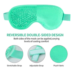 2PCS Gel Eye Mask Reusable Hot Cold Therapy Gel Bead Eye Mask for Puffiness /Dark Circles/Eye Bags /Dry Eyes/Headaches/Migraines/Stress Relief, Cooling Eye Mask Hot/Cold Compress Eye Mask (Green) Green Rieworkes