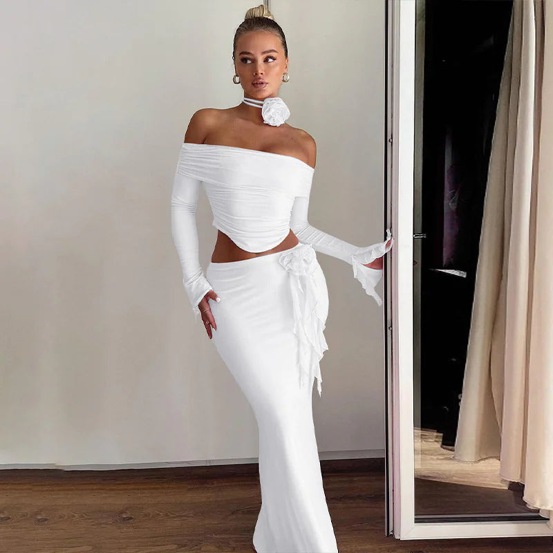 Long Sleeve Skirt Set Mimarta