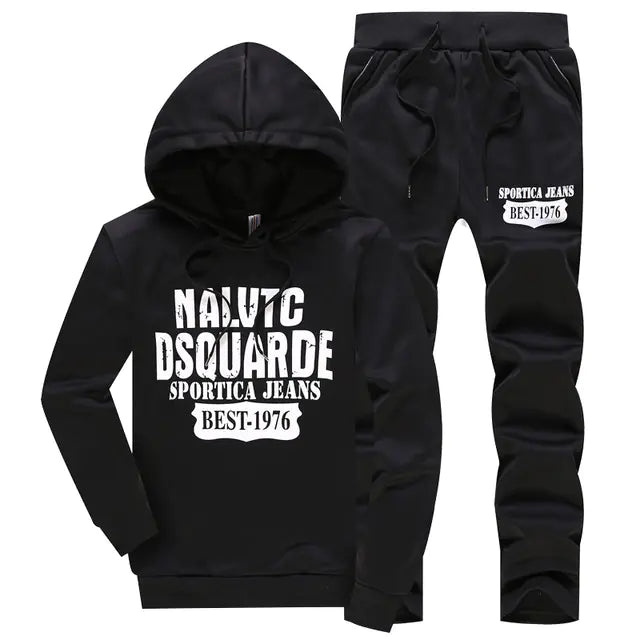 Men's Hooded Sweatshirt and Down Jacket Three-Piece Set Mimarta