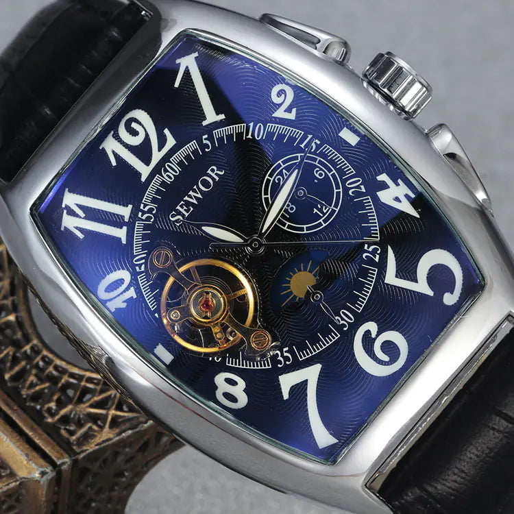 Men's Tourbillon Automatic Mechanical Watch with Skeleton Design Mimarta