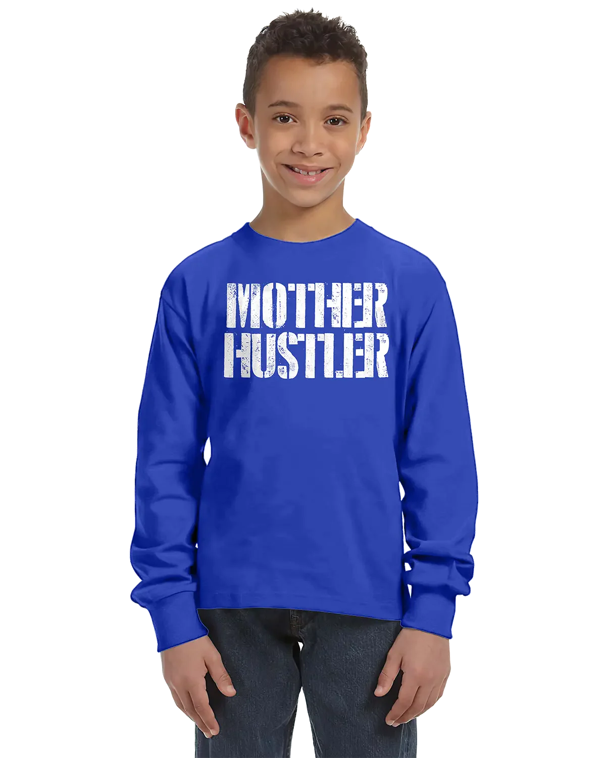 Mother Hustler Unisex Kids Long Sleeve T-Shirt Rieworkes