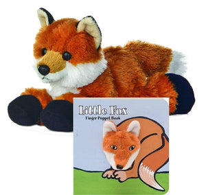 Aurora Mini Flopsi Foxxie 8"" Stuffed Animal & Finger Puppet Storybook – Soft Cuddly Unique Orange Fox Plush Toy for All Ages (Fox and Book Set) Mimarta