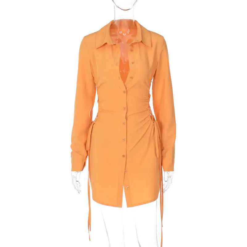 Out Of Office Cutout Shirt Mini Dress Rieworkes