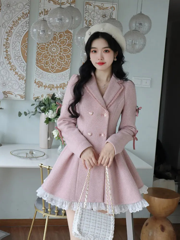 Winter Pink Sweet Elegant Dress Rieworkes