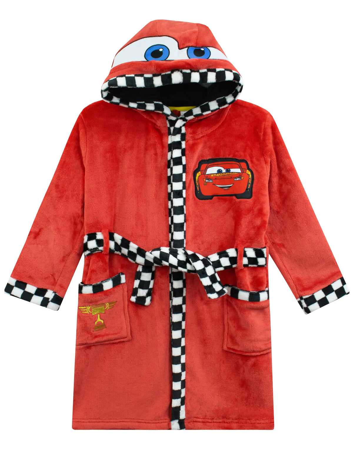 Disney Cars Boys Robe | Hooded Boys Bathrobe | Cars Boys House Robe | Lightning McQueen Clothes Red Size 2T Mimarta