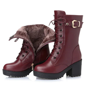 Women's Winter Leather Boots - Sylvia (One Pair) Mimarta