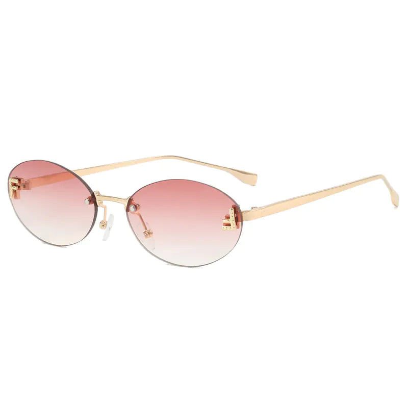 Trendy Women's Oval Metal Sunglasses by F Brand Mimarta