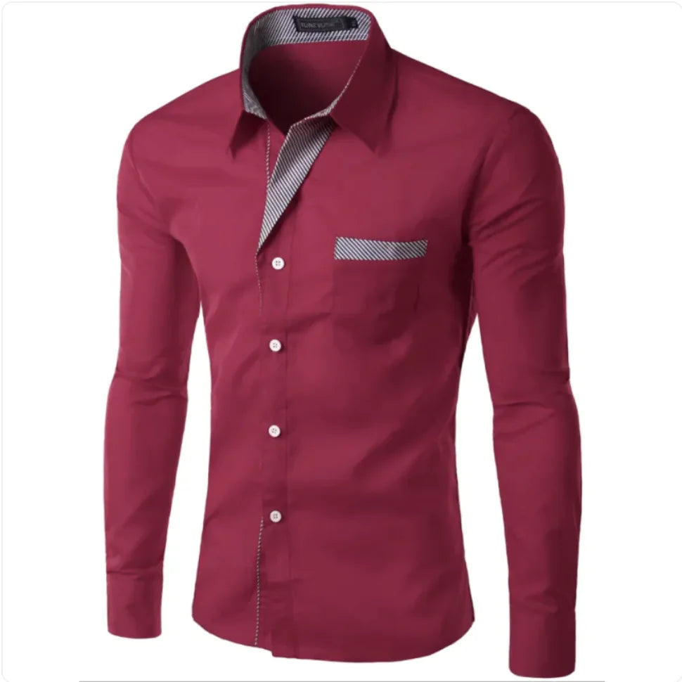 European And American Simple Men's Long Sleeve Shirt Rieworkes