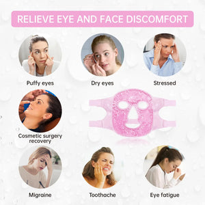 Face Eye Mask Ice Pack for Reducing Puffiness, Bags Under Eyes, Puffy Dark Circles, Migraine,Hot/Cold Pack with Soft Plush Backing (Pink #19) Pink #19 Rieworkes